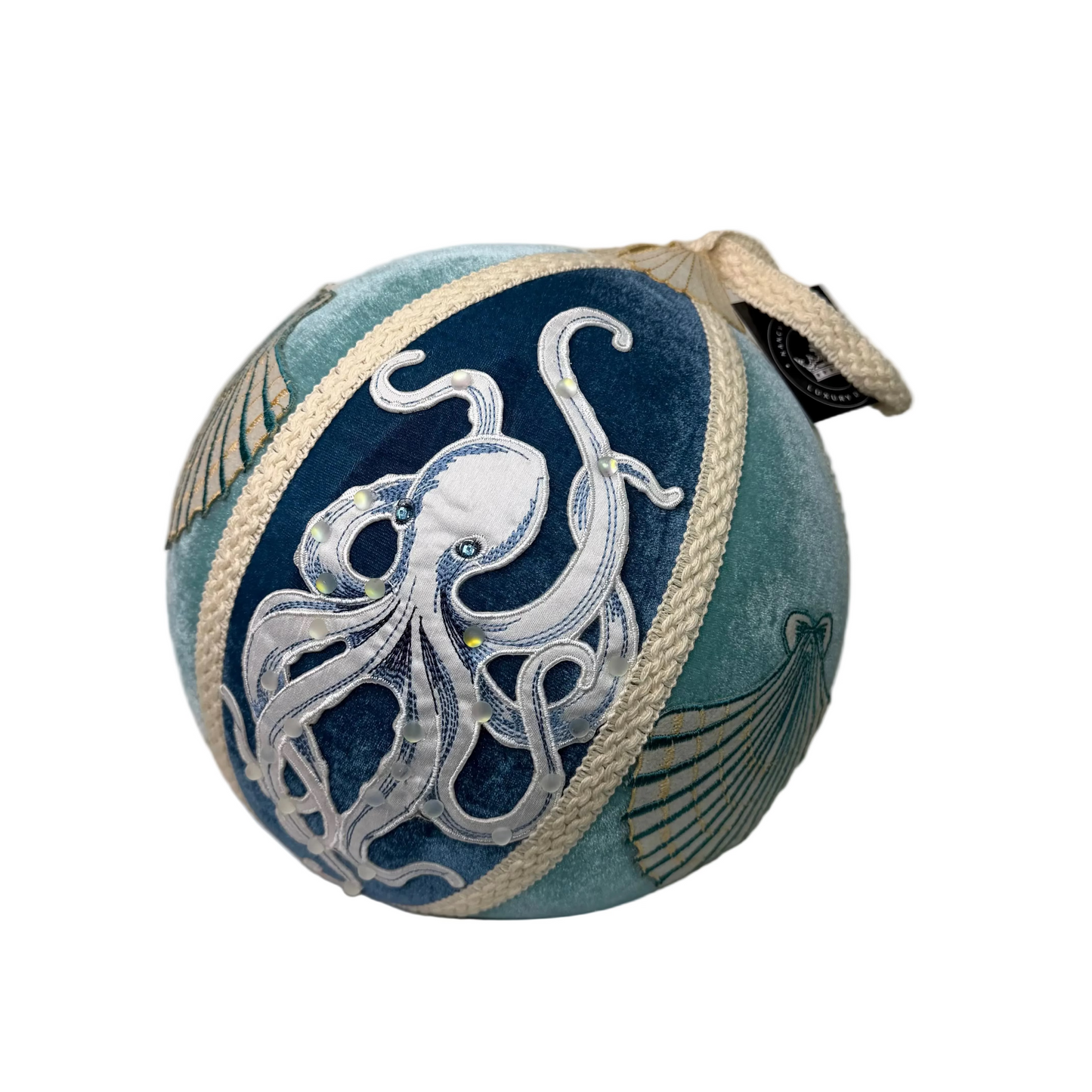 Pre-Order 2026- Octopus XL Ornament Velvet and Embroidered Octopus and Shell