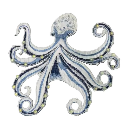 Pre-Order 2026- Octopus Clip with Bendable Wired Arms- White/Blue