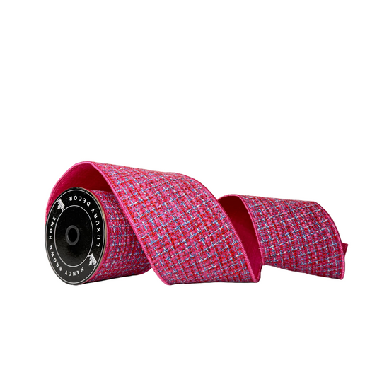 Pre-Order 2026 Hot Pink/Blues Tweed Double Sided Ribbon