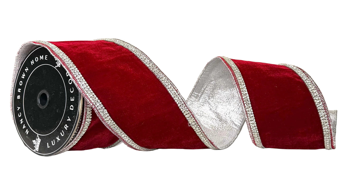 Pre-Order 2026- Red Lux Doublesided Wired Ribbon 4"x5Y