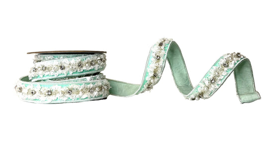 Pre-Order 2026- The Ba Bam Collection- Mint Pearl & Diamond  1""x10Y RIBBON