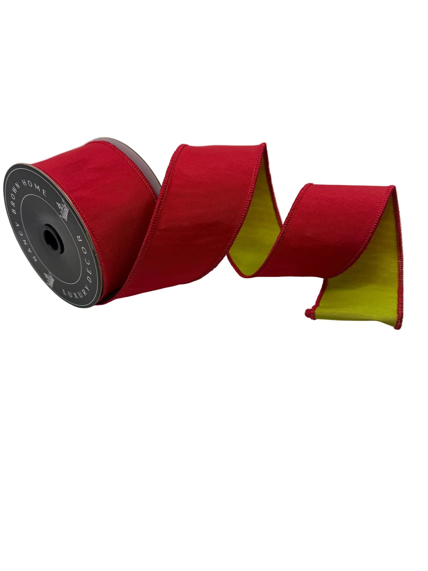 Pre-Order Spring 2027- Red & Chartreuse Reversible Wired Ribbon   2.5" x 10Y