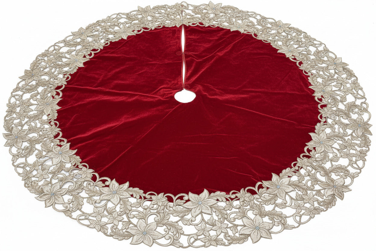 Pre-Order 2026-Regal Red and Gold Collection Tree Skirt