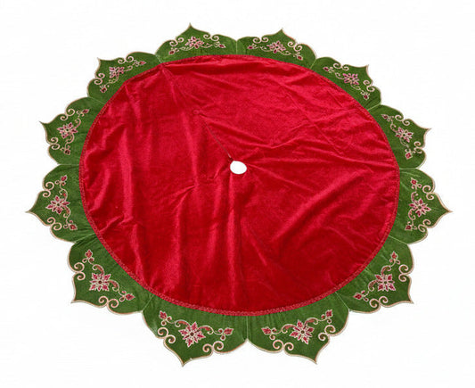 Pre-Order 2026- The Maison Rouge Collection Velvet & Embroidery Tree Skirt- 64"