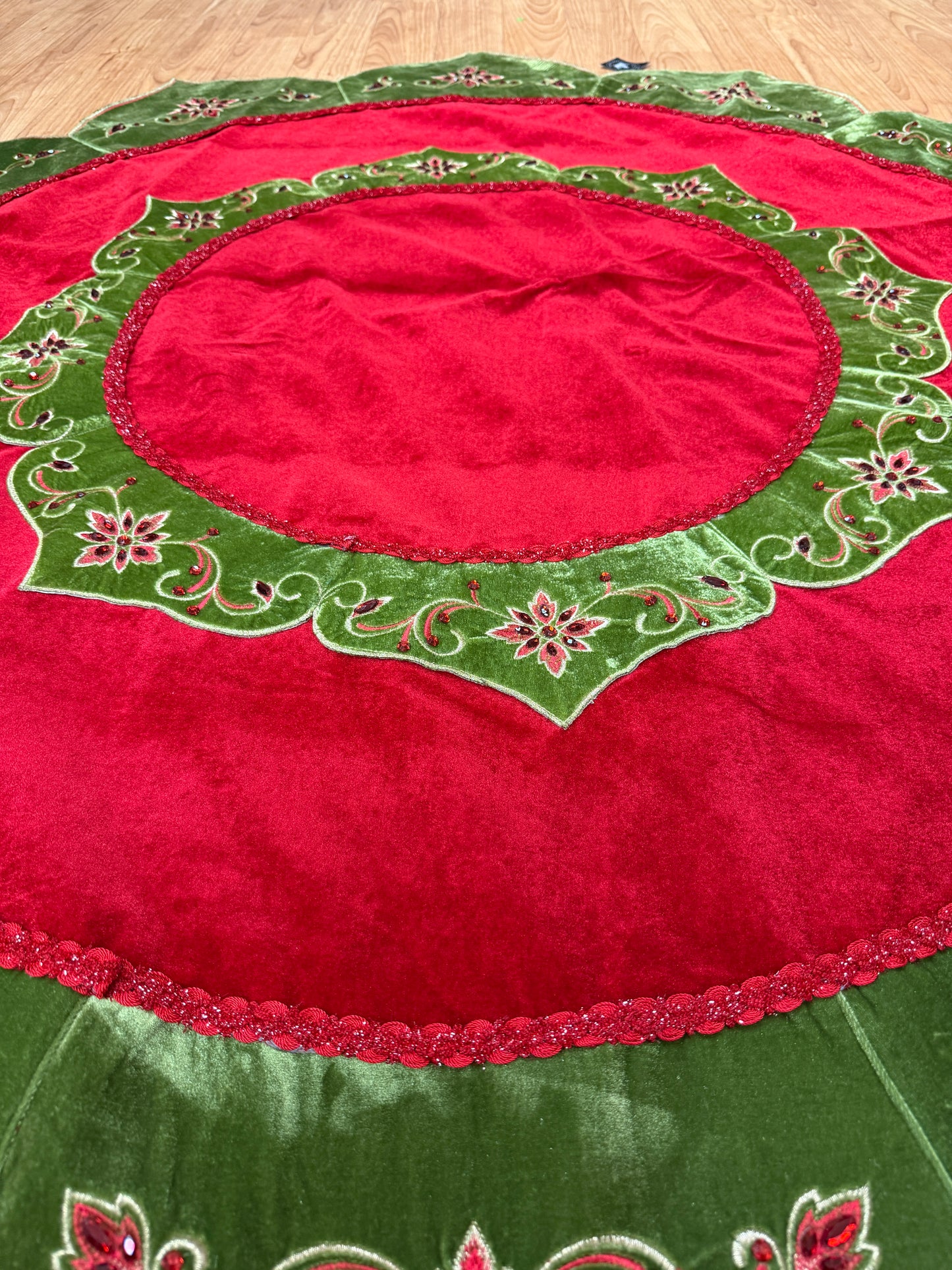 Pre-Order 2026- The Maison Rouge Collection Velvet & Embroidery Table Overlay