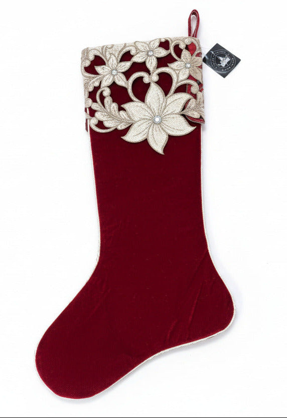 Pre-Order 2026- Regal Red & Gold Collection Velvet Stocking