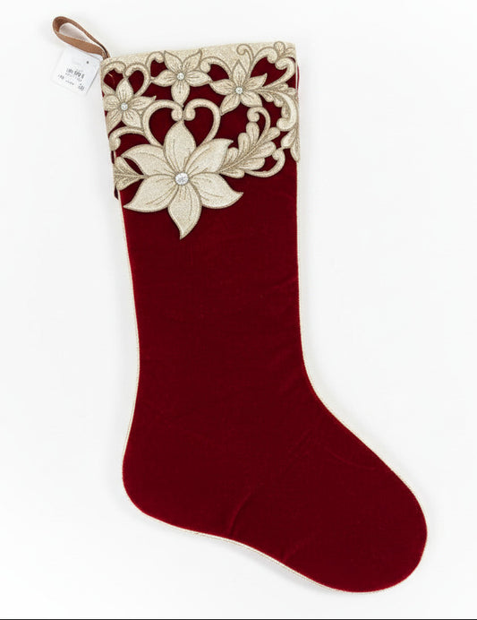 Pre-Order 2026- Regal Red & Gold Collection Velvet Stocking