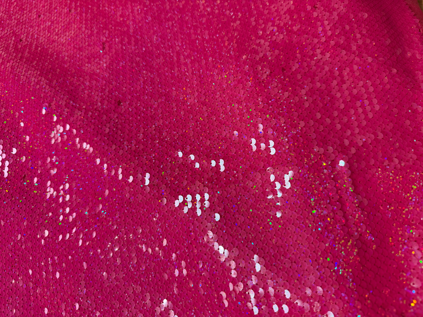 Pre-Order Hot Pink Sequin Round Tablecloth/ Underskirt 108”