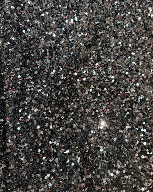Pre-Order 2026- Black Sequin and Velvet Round Tablecloth/ Underskirt 108”