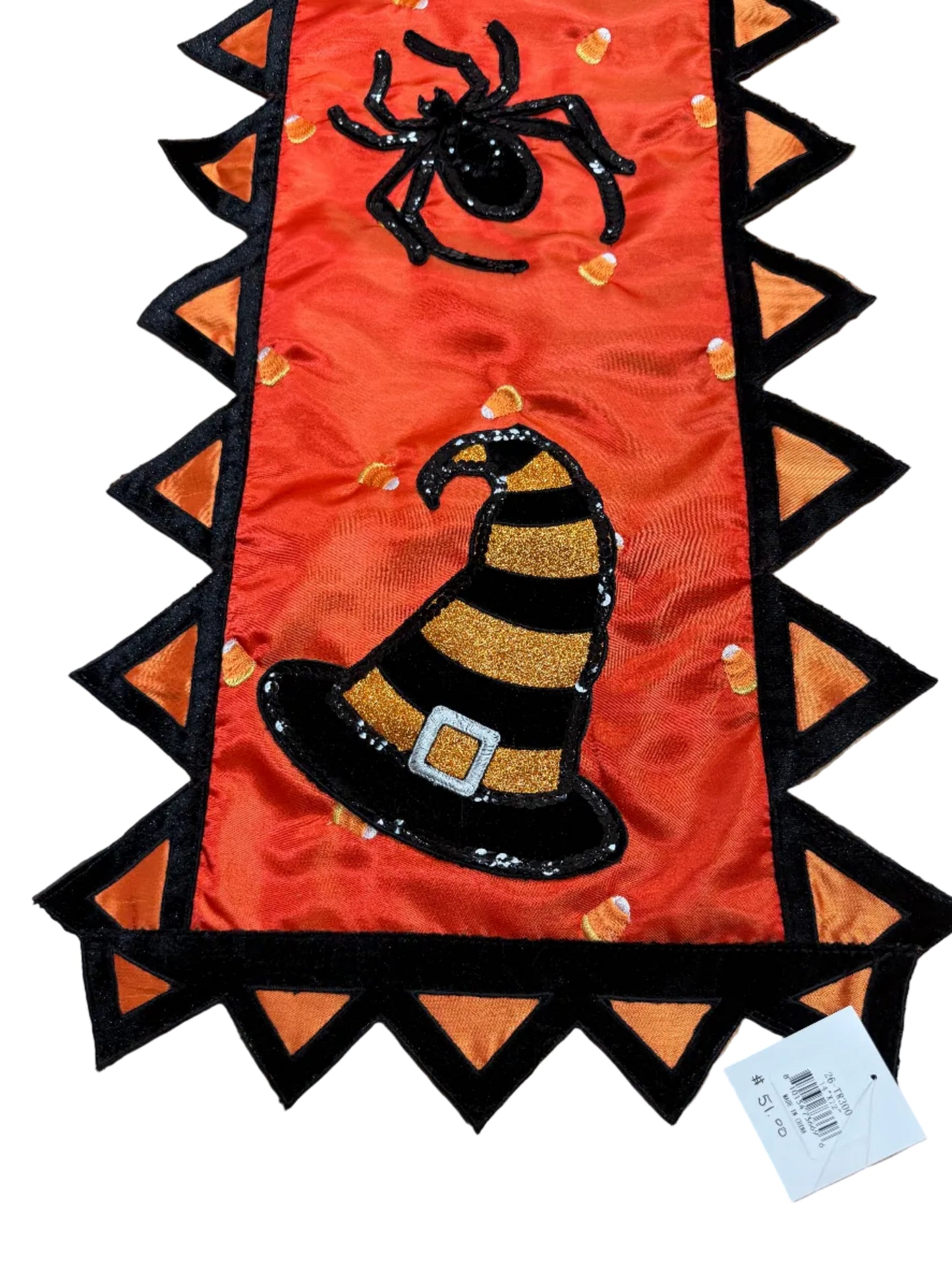 Pre-Order 2026-Little Frights & Delights Embroidered Candy Corn, Spiders, Witches Hats and Bats Halloween Runner