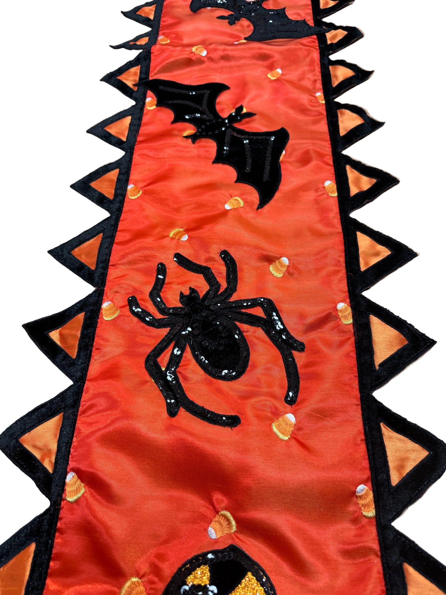 Pre-Order 2026-Little Frights & Delights Embroidered Candy Corn, Spiders, Witches Hats and Bats Halloween Runner