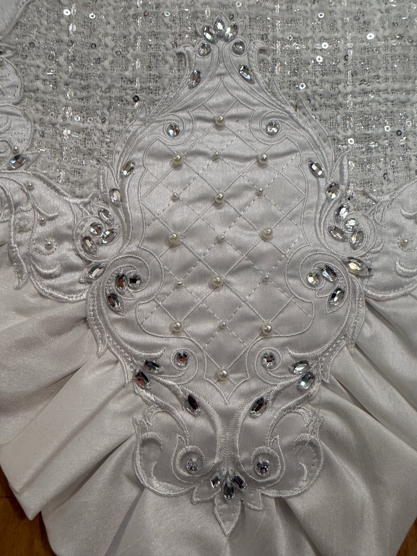 Pre-Order 2026- White Tie Winter Collection Tweed Classy Sequin, Rhinestone and Ruffles Runner