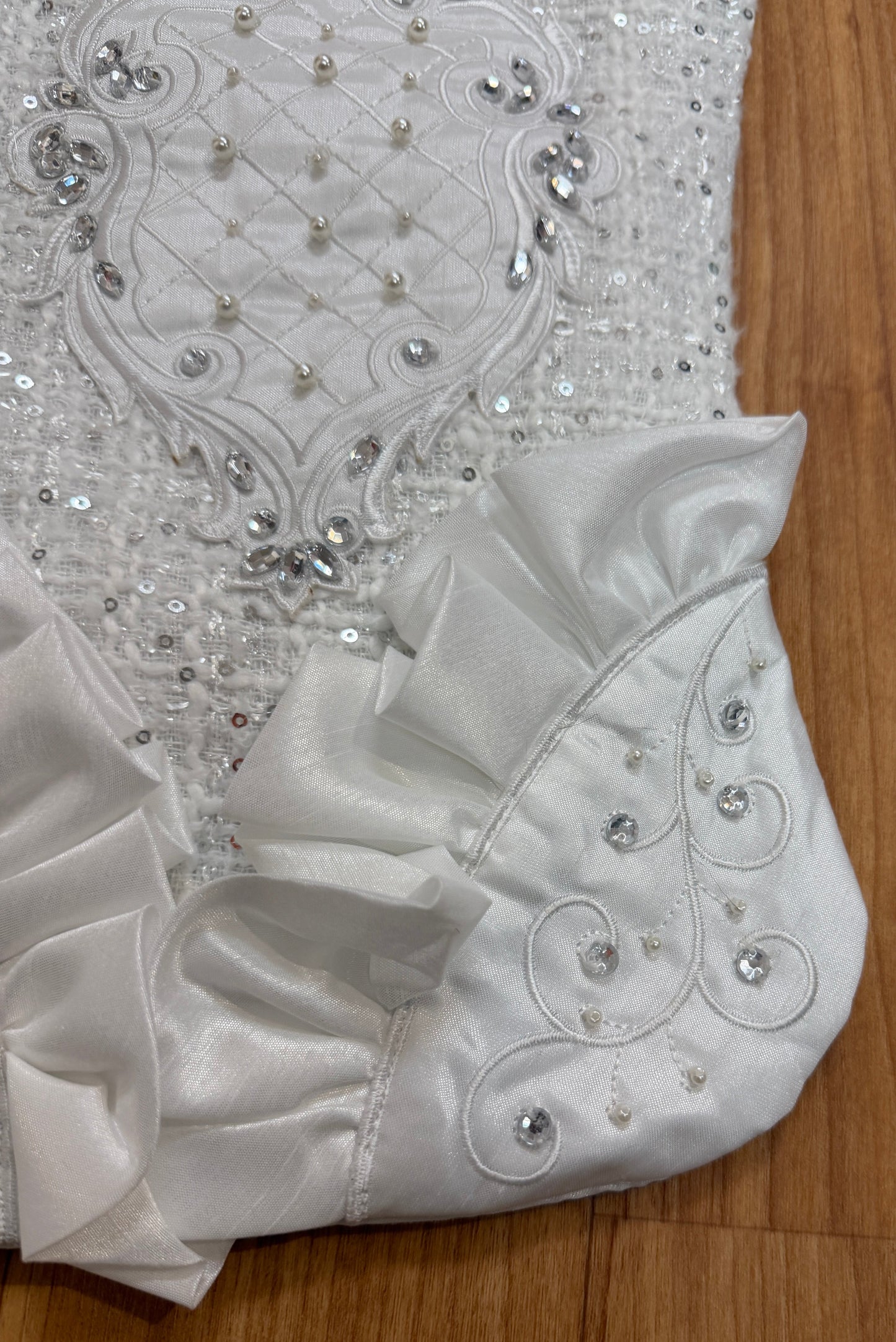 Pre-order 2026- White Tie Winter Collection Tweed Classy Sequin, Rhinestone and Ruffles Stocking