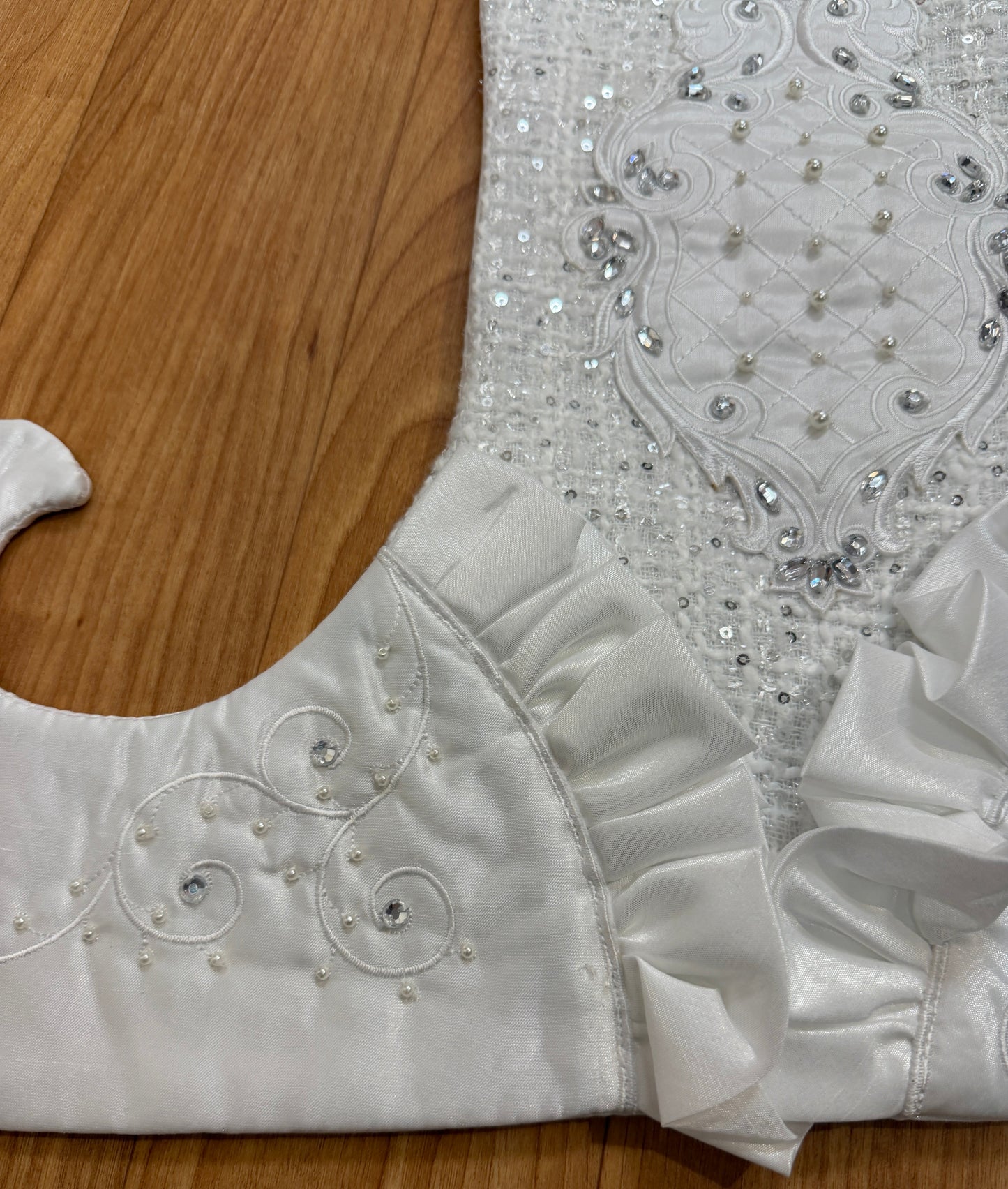 Pre-order 2026- White Tie Winter Collection Tweed Classy Sequin, Rhinestone and Ruffles Stocking