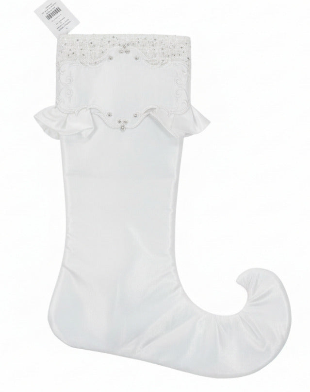 Pre-order 2026- White Tie Winter Collection Tweed Classy Sequin, Rhinestone and Ruffles Stocking