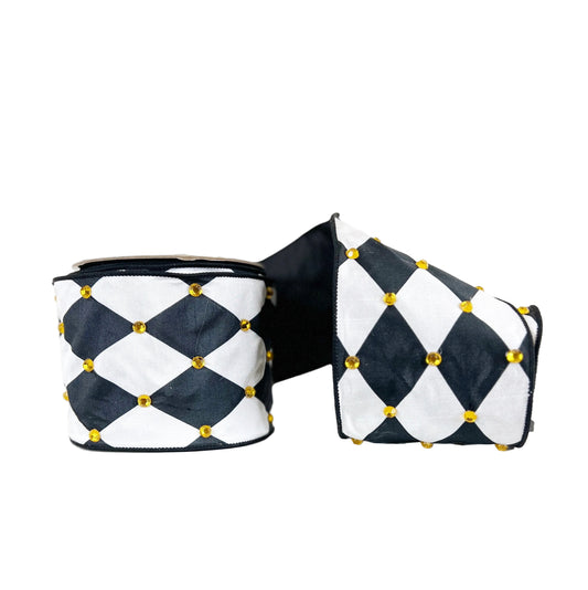 Harlequin Gold 4"x10Y Wired Ribbon-EXCLUSIVE