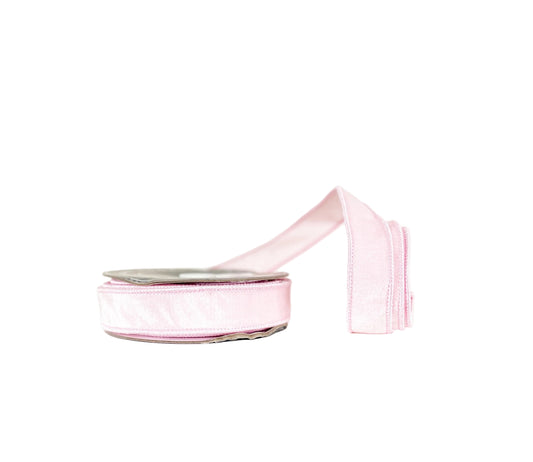 Pink Velvet 1"x10Y Wired Ribbon