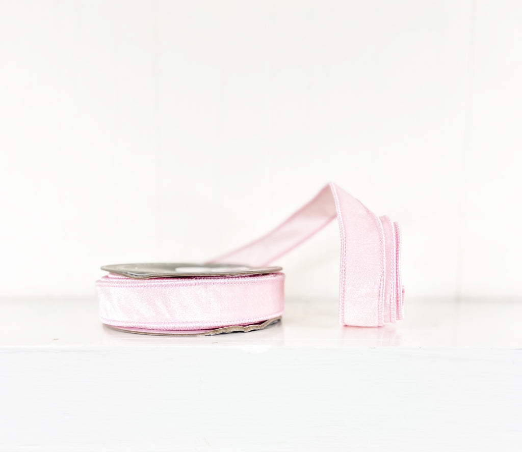 Pink Velvet 1"x10Y Wired Ribbon