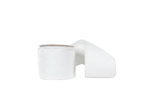 White Velvet 4"x10Y Wired Ribbon