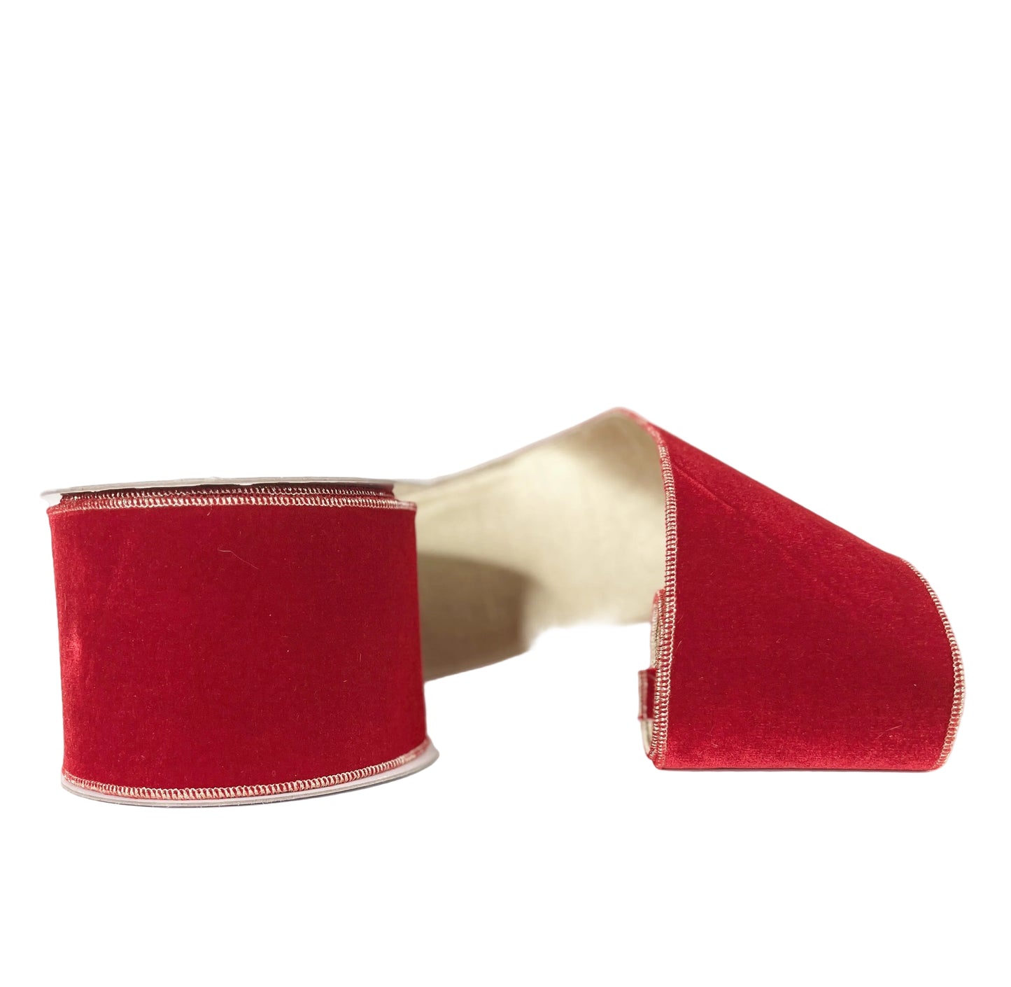 Pre-Order 2026-Regal Red Velvet and Gold 4"x10Y Wired Ribbon