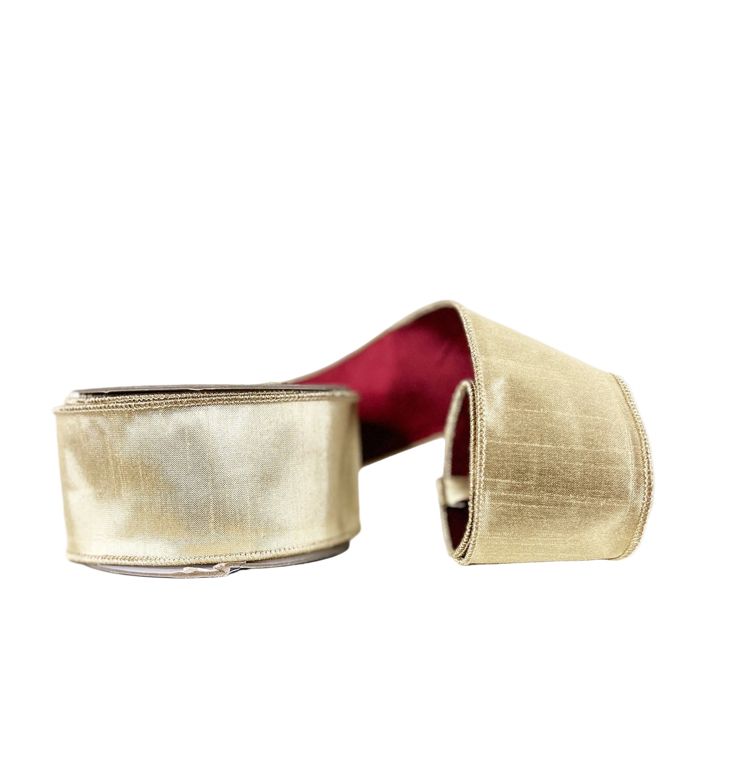 Gold and Regal Red 2.5"x10Y Wired Ribbon