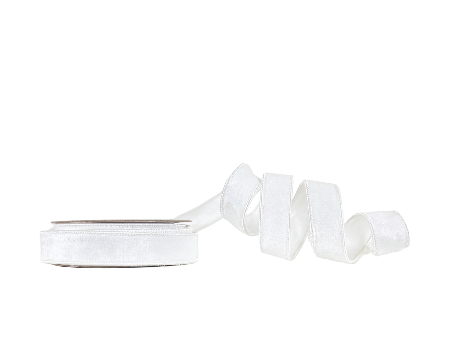 White Velvet 1"x10Y Wired Ribbon