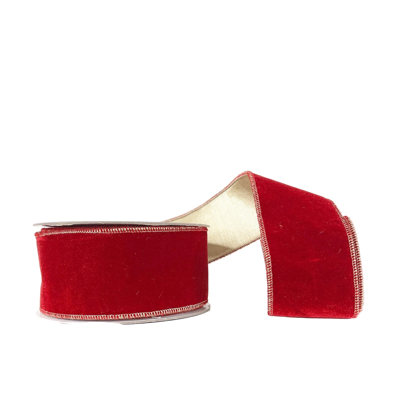 Pre-Order 2026- Regal Red Velvet and Gold 2.5"x10Y Wired Ribbon