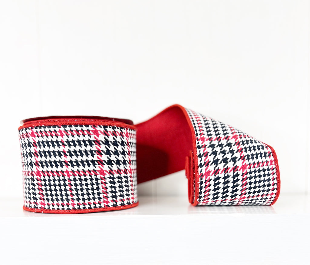 Houndstooth Doublesided Red 4"x5Y