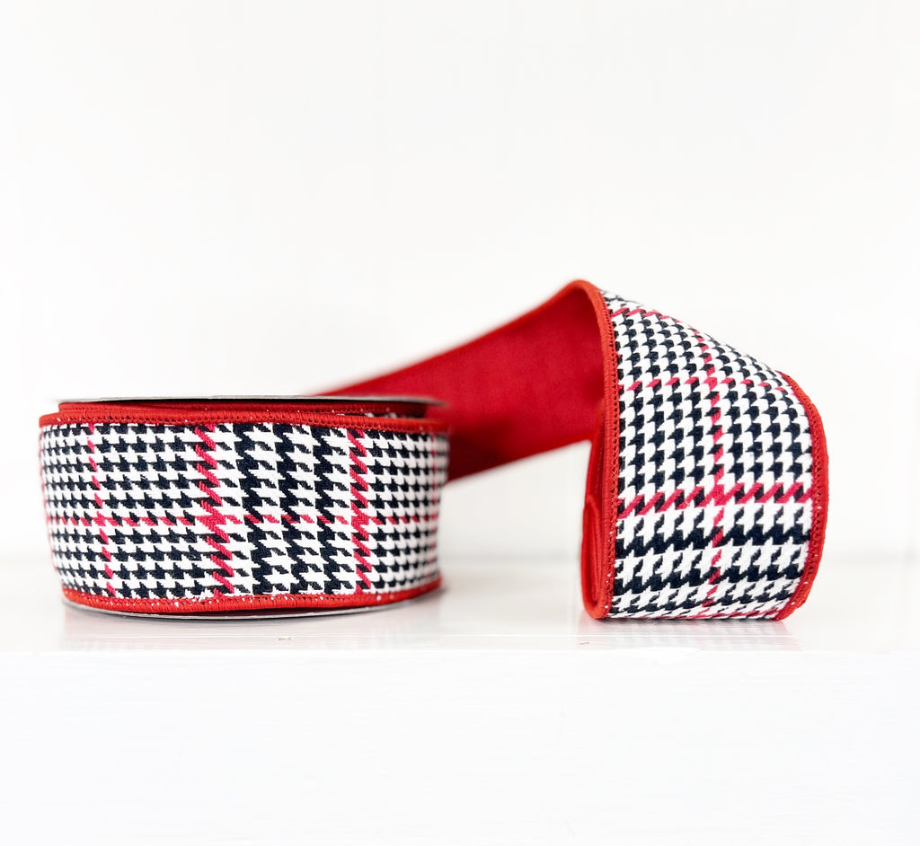 Houndstooth Doublesided Red 2.5"x5Y