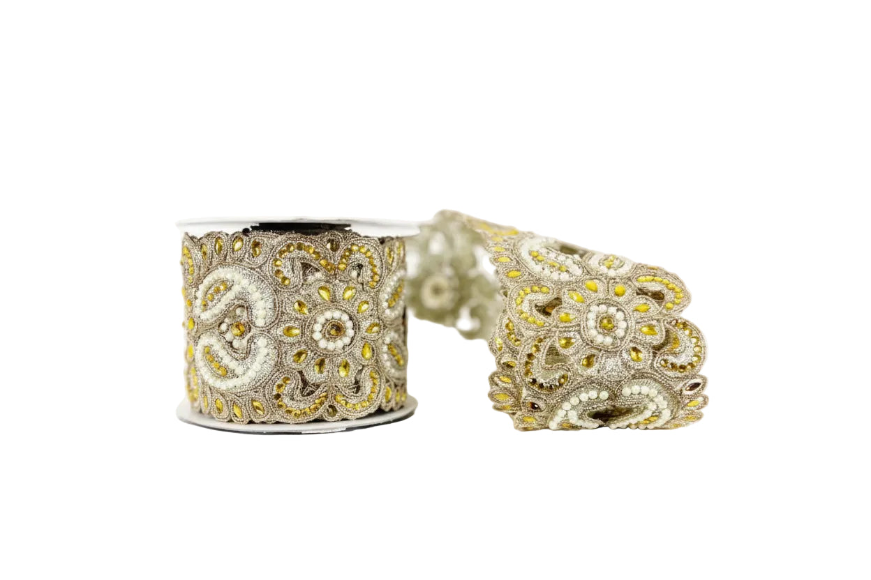 Pearl Jeweled Trim 3.5"x5Y