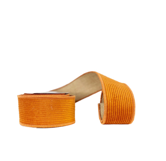 Corduroy with Natural Jute Double Fused -Rust 2.5"x5Y
