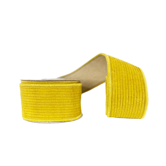 Corduroy with Natural Jute Double Fused -Yellow 2.5"x5Y