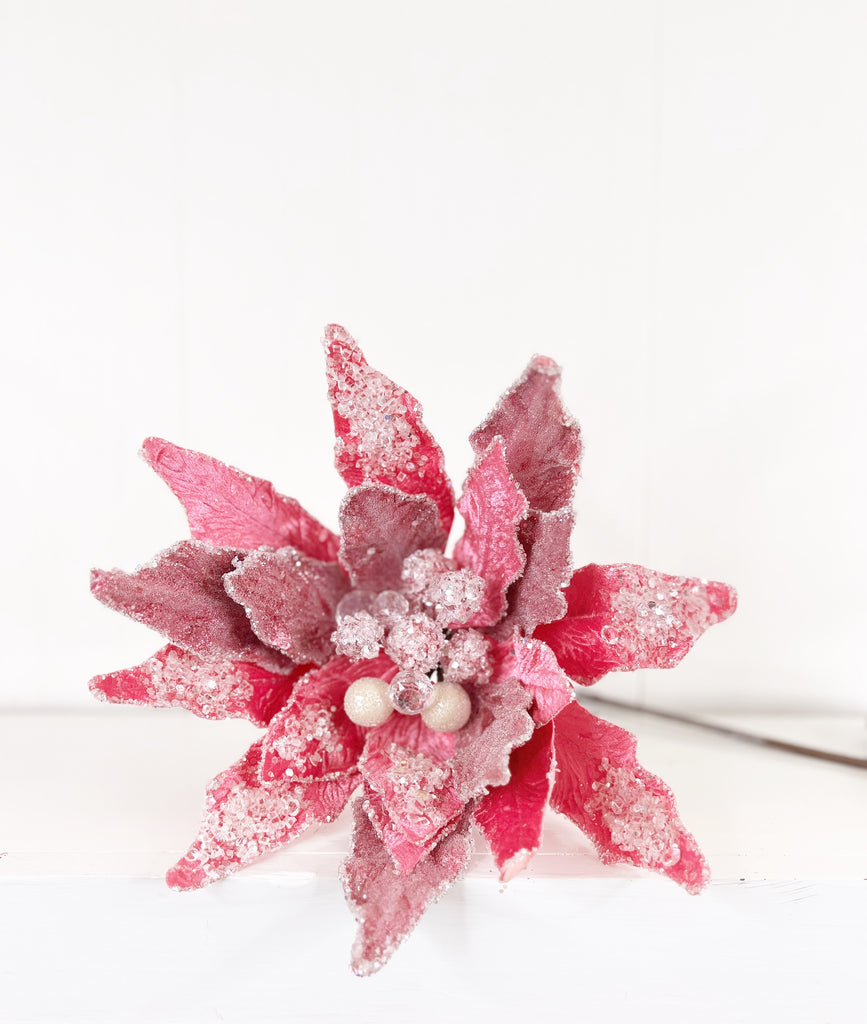 Floral XL Icy Pink Poinsettia Stem