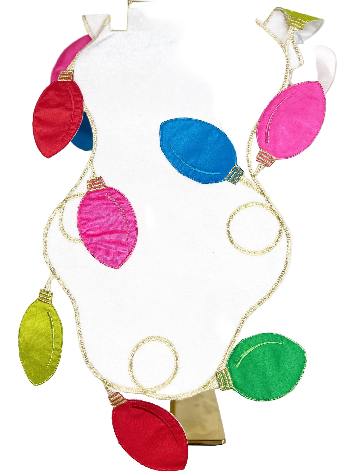 White Velvet Bright Lights Table Runner