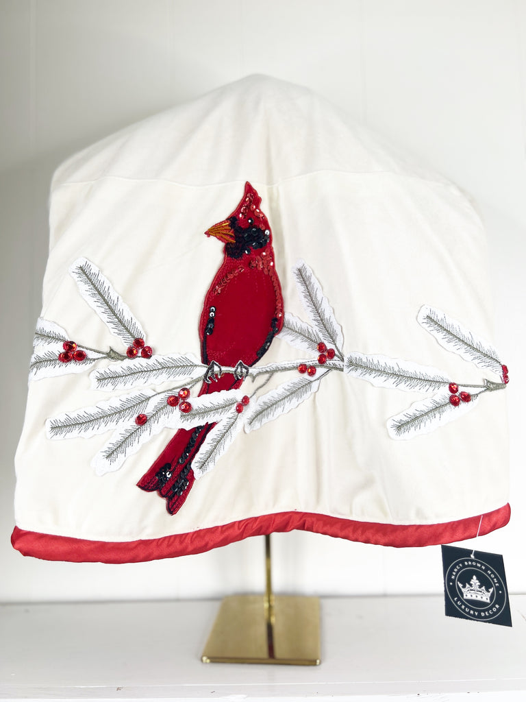 Creme Velvet Cardinal Table Overlay- EXCLUSIVE