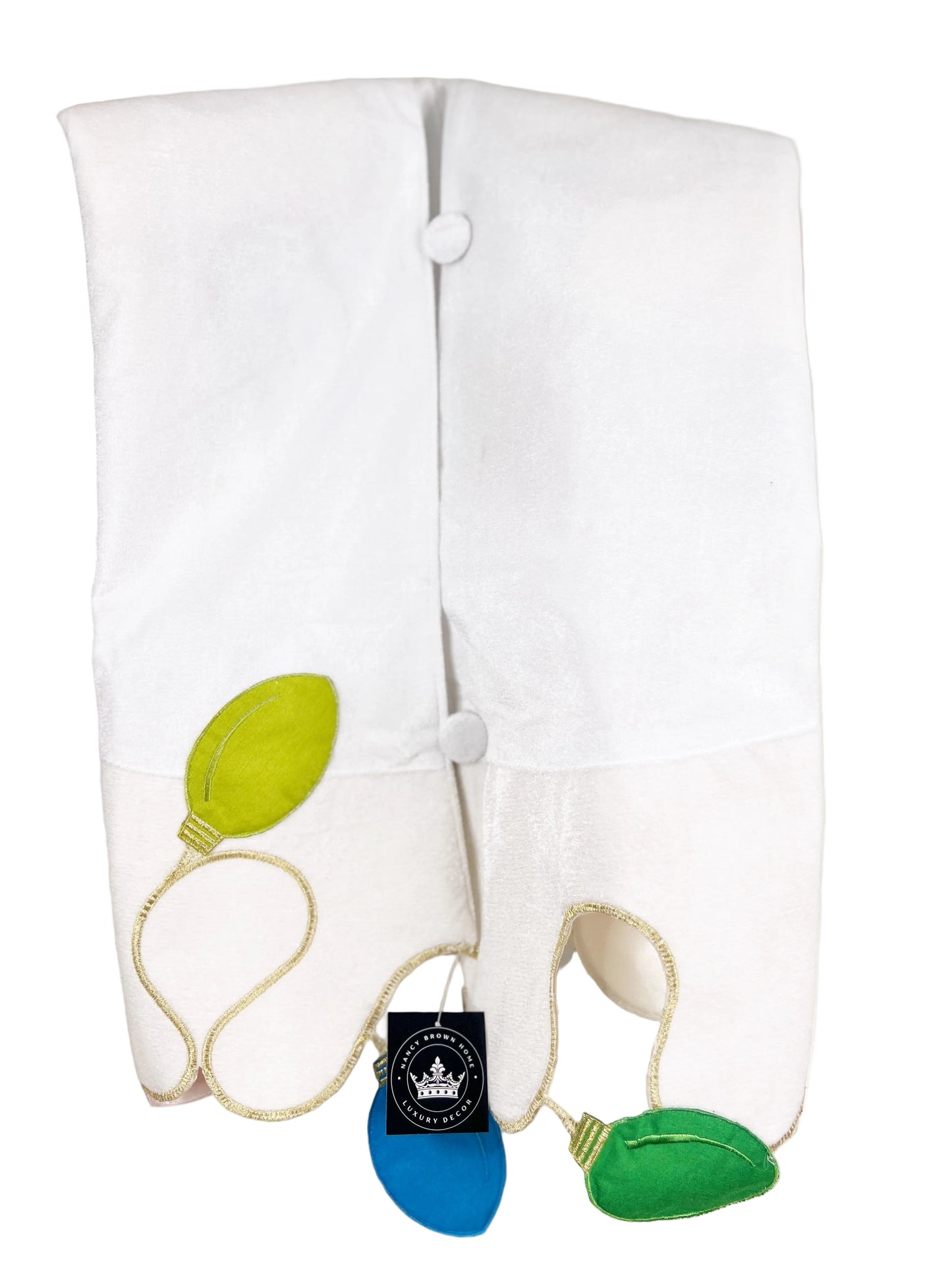 White Velvet Bright Lights Tree Skirt