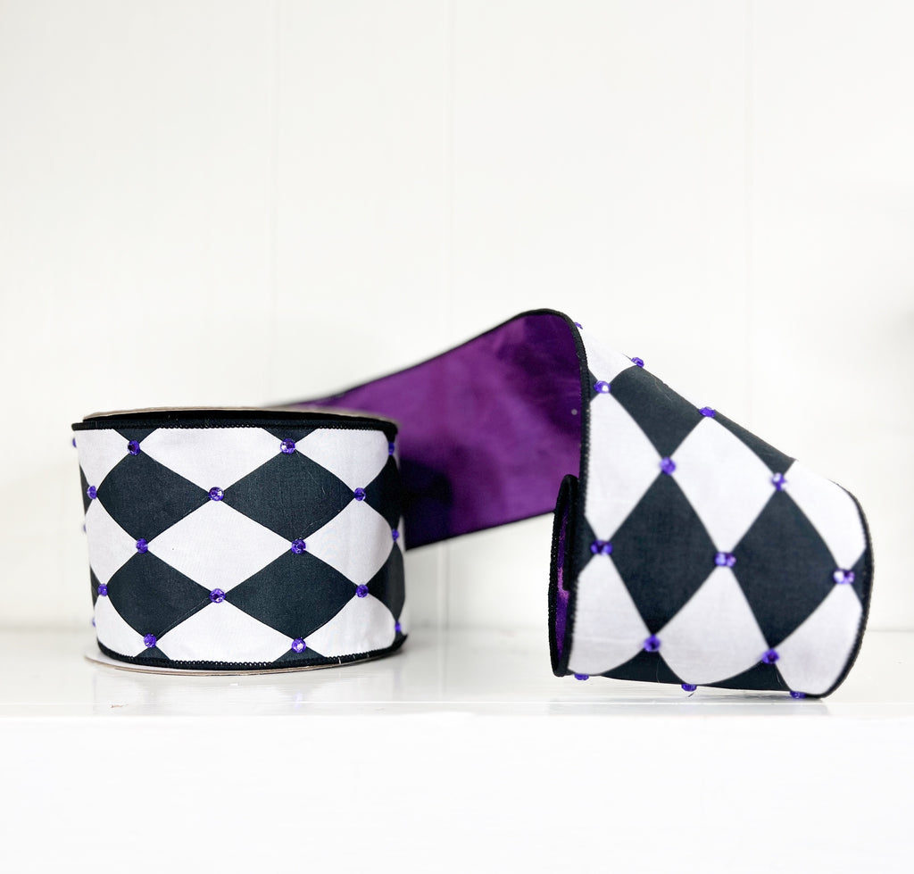 Harlequin Purple 4"x10Y Wired Ribbon-EXCLUSIVE