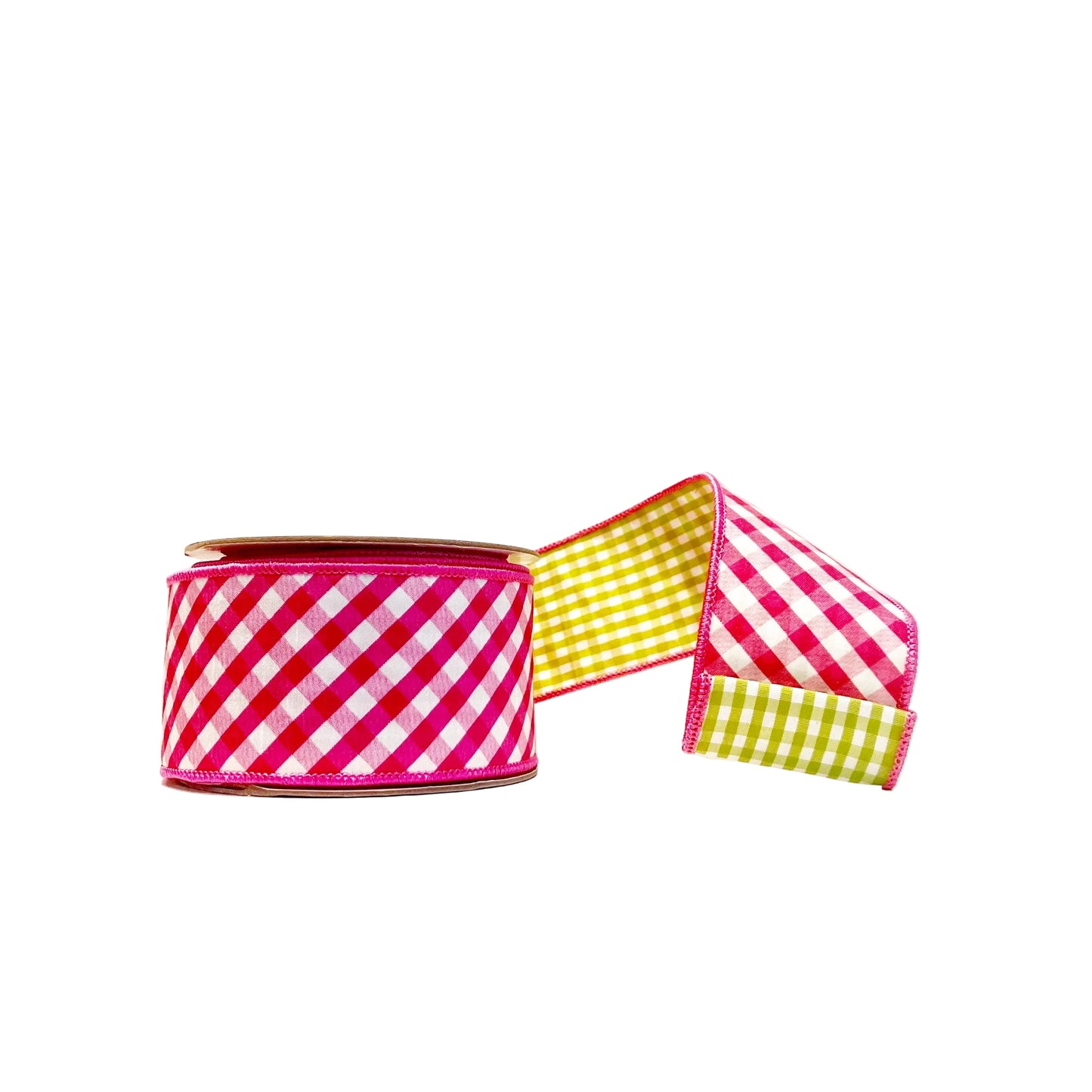 Pink & Green 2.5"x 10Y Double-Sided Wired Ribbon