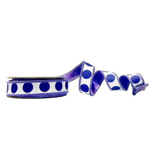 Purple 1"x 10Y Double Sided Wired Ribbon