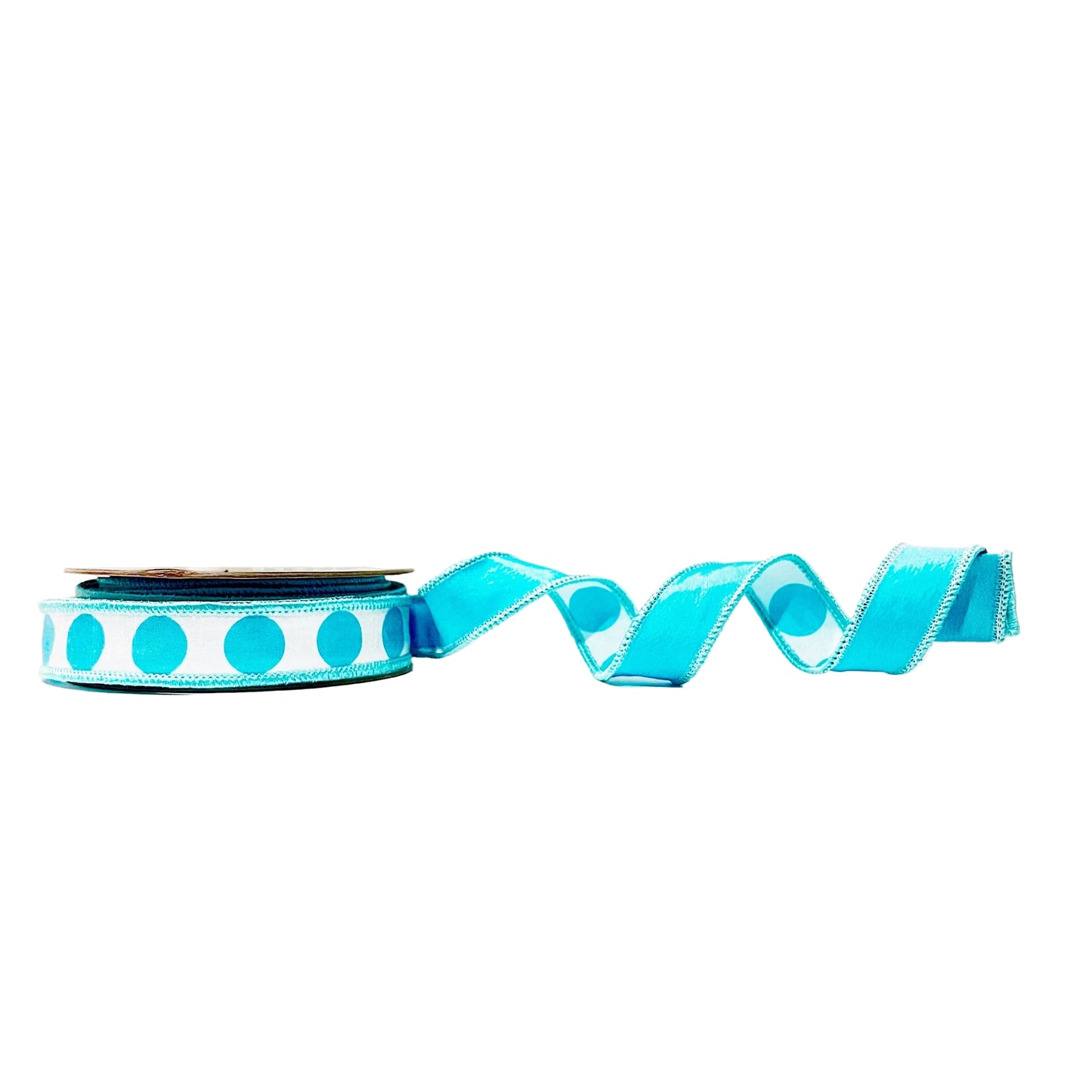 Aqua Dots 1"x 10Y Double Sided Wired Ribbon