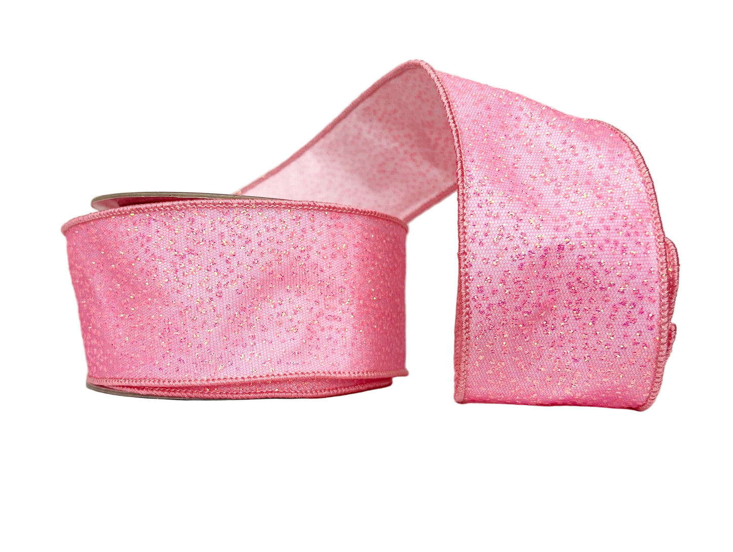 Pink Sparkle 2.5" Wired Ribbon-(25/49)
