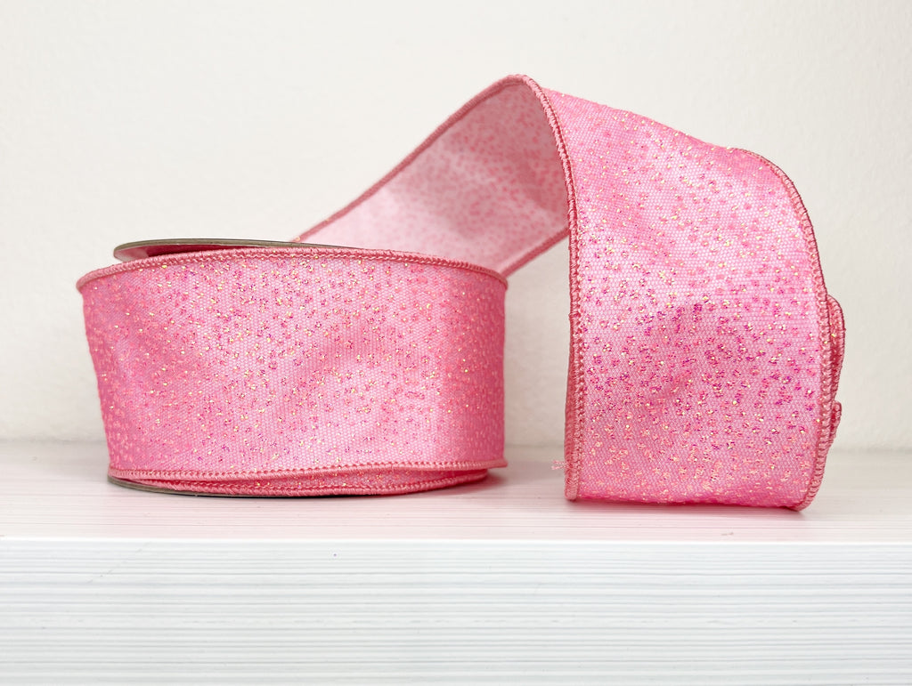 Pink Sparkle 2.5" Wired Ribbon-(25/49)