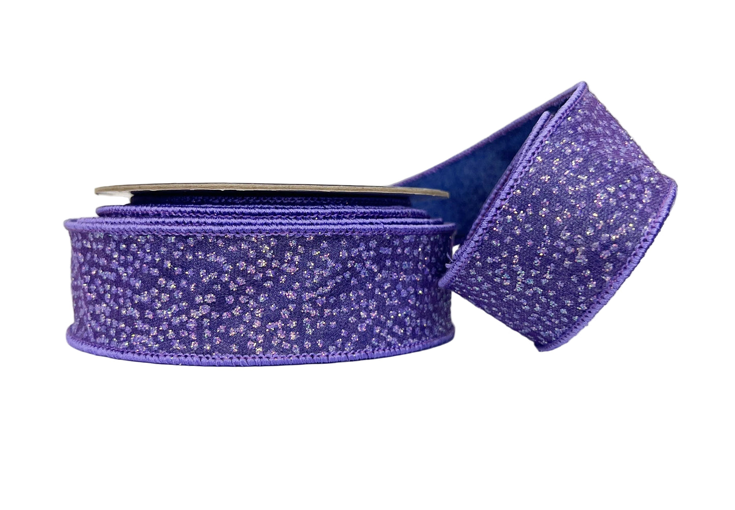 Purple Sparkle 1.5" Wired Ribbon