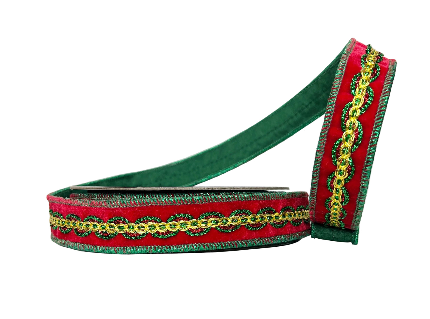 Pre-Order 2026- Traditional Red & Green Trim 1"x10Y Wired Ribbon
