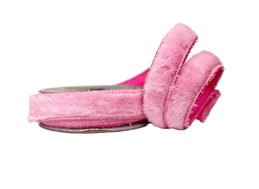 Pre-Order 2026- Pink Fur Super Soft 1" Wired Ribbon