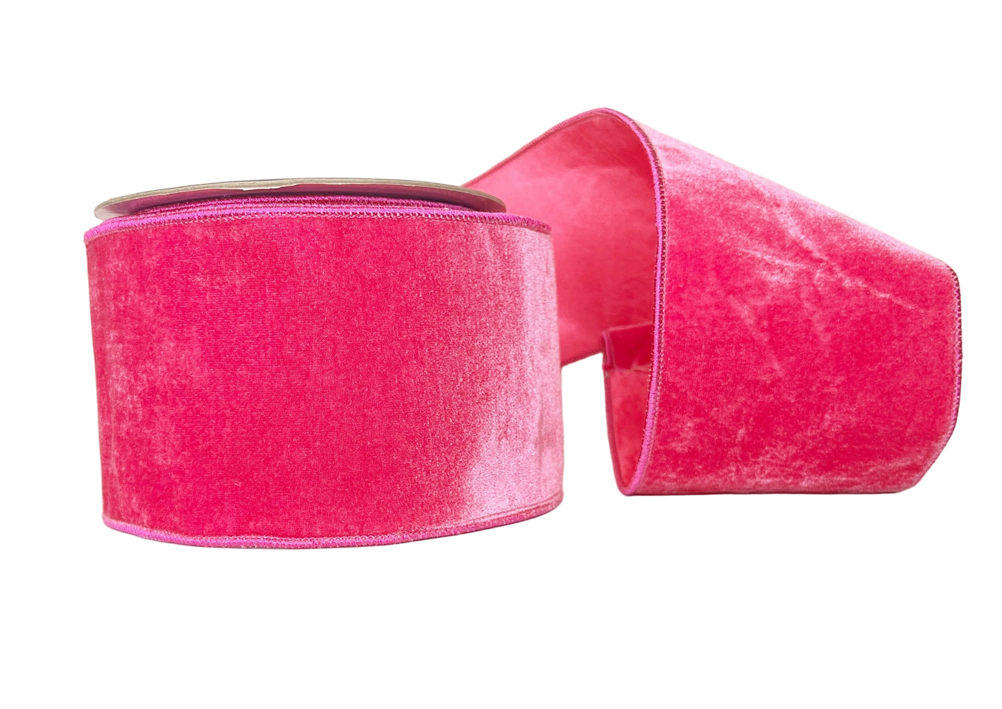 Pre-Order- Hot Pink Velvet 4" Wired Ribbon