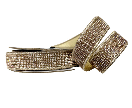 Champagne Bling Double Sided with Gold 1" Wired Ribbon