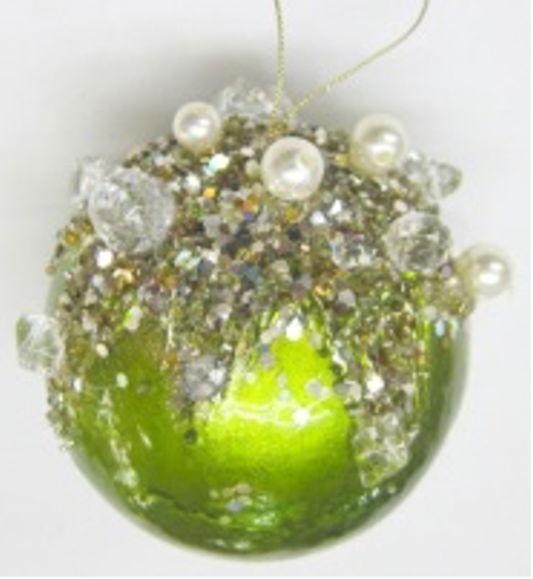 Jeweled Ornament- Mint Green