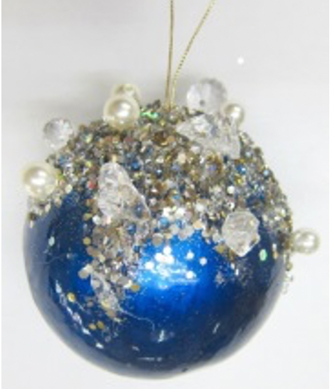 Jeweled Ornament- Dark Blue