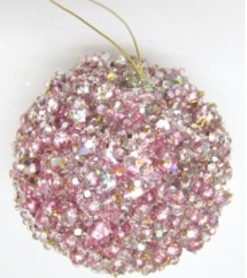 Jeweled Ornament- Pink Glitz